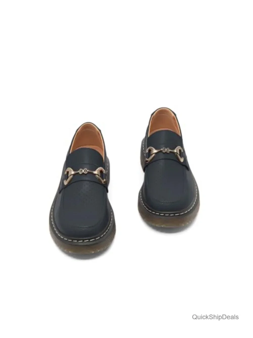 Women's Slip On Loafers Breathable Memory Foam Retro Horsebit Leather Casual